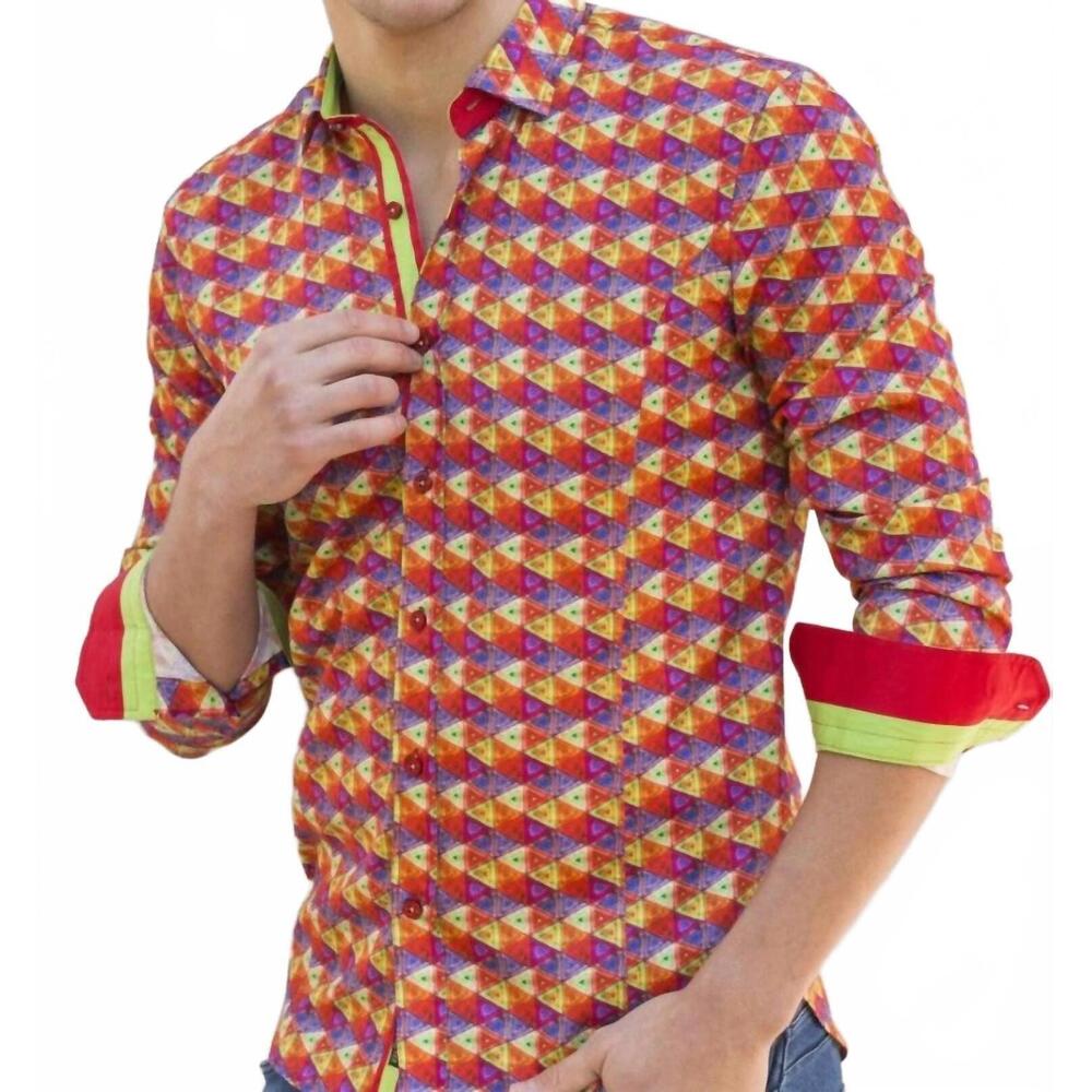 NEW EIGHT X digital tri-shapes shirt in red